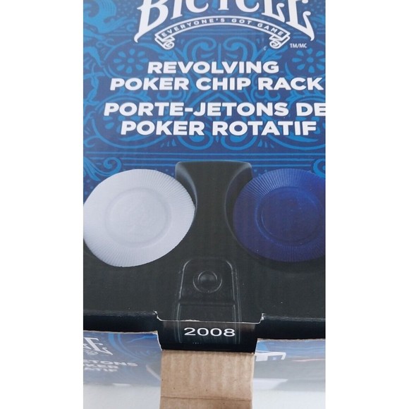 NIB Bicycle Revolving 200 Poker Chips Plus 2 Deck Premium Cards Rack Novelty - Picture 4 of 9